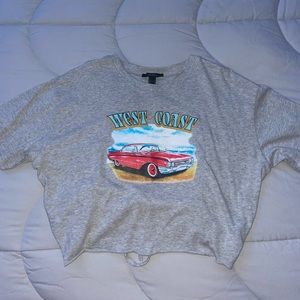 Forever 21, cropped grey t-shirt, size large